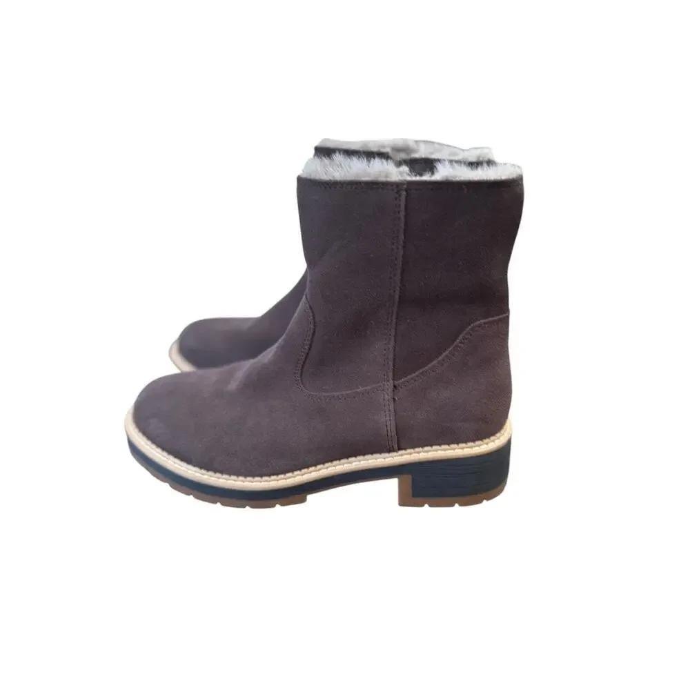 <<Blondo Nikkie/Nappa Waterproof Suede Fur Lined Brown Boots - sz 8M